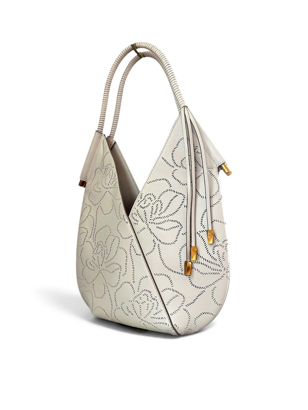 Donna Karan Baldwin Floral Patten Perforated Shoulder Bag